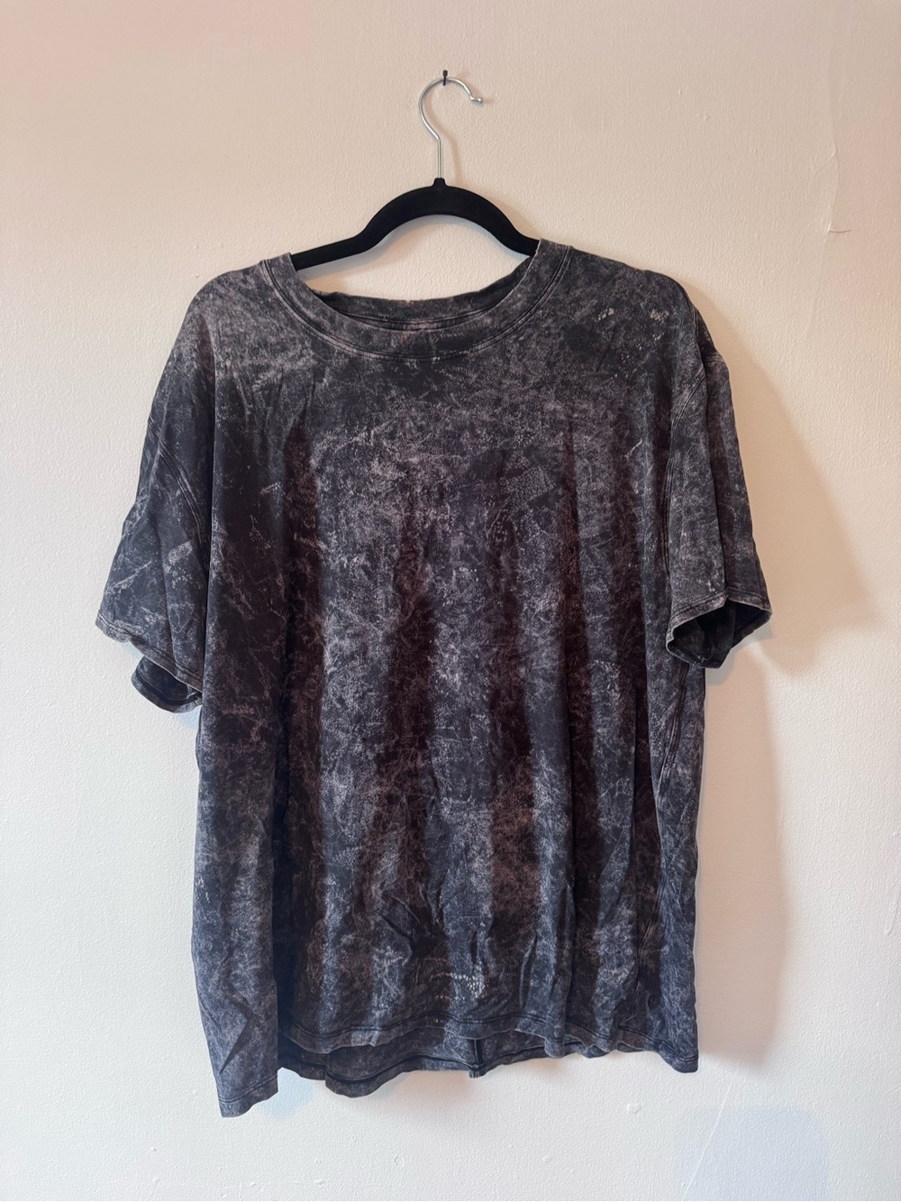 Lululemon Black Mineral Wash Oversized Short Sleeve Tee